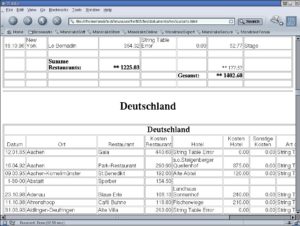 Abbildung 4: Von xlhtml konvertierte Excel-Datei