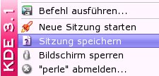 Abbildung 4: Der Punkt Sitzung speichern im K-Menü sichert Ihre aktuellen sitzungsdaten.