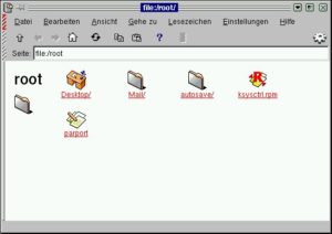 Abbildung 4: Rote Markierung links oben bedeutet: In diesem Fenster haben Sie root-Rechte
