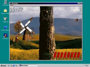 Abbildung 4: Moorhuhn war durchaus spielbar, nur das Tasten-Scrolling etwas hakelig