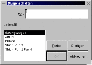 Abbildung 4: ksciplot – Anlegen einer neuen Funktion