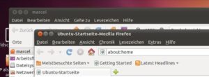 Abbildung 4: Leider sind die Änderungen von Canonical nicht bei sämtlichen Standardprogrammen vorhanden. Firefox zeigt ein Menü mit unterstrichenen Schnelltasten an, Nautilus nicht.