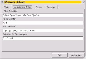 Abbildung 4: Dateifilter einstellen