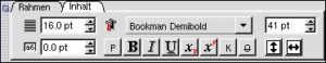Abbildung 5: Die Maßpalette – Textformat