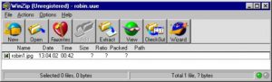 Abbildung 5: Robins Bild mit WinZip auspacken