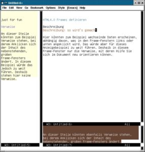 Abbildung 5: Frames in emacs_w3