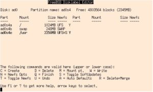 Abbildung 5: FreeBSD-Partitionen erstellt man innerhalb einer Slice