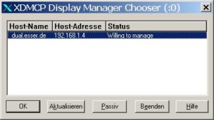 Abbildung 5: Der Host-Chooser sucht im Netzwerk nach X-Servern, die eine Anmeldung vom Windows-Client aus zulassen