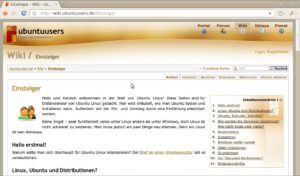 Abbildung 5: Das UbuntuUsers.de-Wiki hält auch eine spezielle Einsteiger-Seite parat.