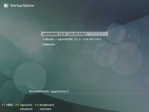 Abbildung 5: Hier werkelt Grub Legacy unter OpenSuse 11.3.