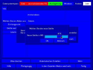 Abbildung 5: Mandrake 9.1 kann nicht nur FAT-, sondern auch NTFS-Partitionen verkleinern