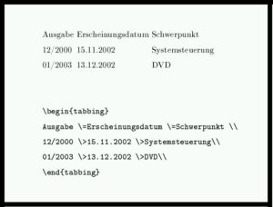 Abbildung 5: Tabstops setzen