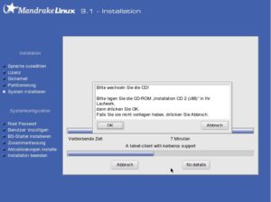 Abbildung 5: Fordert der Installer während der Software-Installation eine zweite oder dritte CD an, klicken Sie einfach auf "Abbrechen"