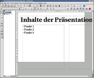 Abbildung 50: Beim Anlegen einer Folie hält sich KPresenter nicht an die Seitenabmessungen