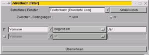 Abbildung 5: Datensätze filtern.