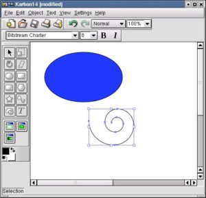 Abbildung 53: Neu unter KOffice 1.2 ist das Zeichenprogramm Karbon14