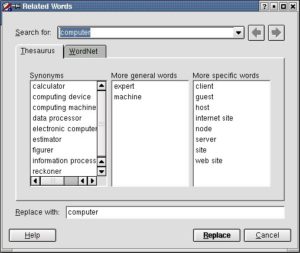 Abbildung 54: Der neue Thesaurus in KOffice 1.2