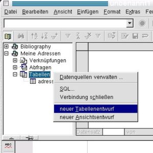 Abbildung 6: Neuer Tabellenentwurf gewünscht