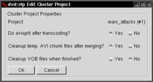 Abbildung 6: Ein paar besondere Einstellungen für ein Cluster-Projekt