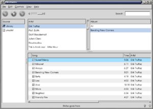 Abbildung 6: Rhythmbox ordnet Mp3- bzw. Ogg-Dateien nach Künstler und Album