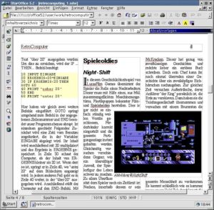 Abbildung 6: Wie an dieser Seite deutlich wird, hat StarOffice 5.2 auch mit komplexeren Layouts keine Probleme