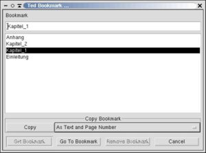 Abbildung 6: Bookmarks in Ted