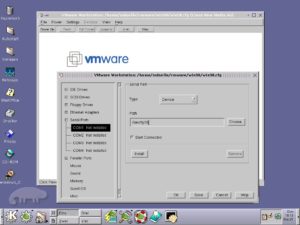 Abbildung 6: Die serielle Schnittstelle, an den der PDA später angeschlossen wird, muss in VMware der entsprechenden Windows-Schnittstelle zugeordnet werden