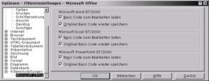 Abbildung 6: In diesem Dialog lässt sich genau festlegen, wie StarOffice mit VisualBasic-Anweisungen umgehen soll.