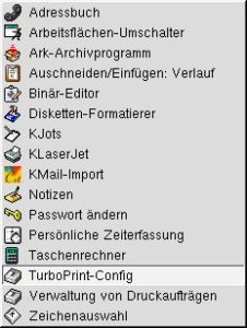 Abbildung 6: TurboPrint-Konfiguration im KDE-Menü