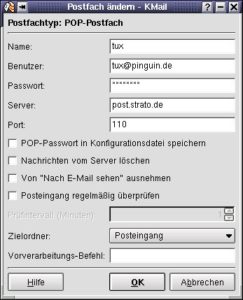 Abbildung 6: Detailangaben für den Postfachtyp