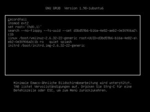 Abbildung 6: Grub 2 startet mit diesen Aktionen ein Ubuntu.