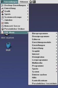 Abbildung 6: GNOME integriert ein vorhandenes KDE-Menü