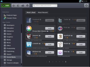 Abbildung 6: Eine der Stärken von Jolicloud ist die Vielzahl der mit einem Mausklick abonnierbaren Webdienste.