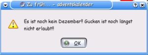 Abbildung 6: Erst im Dezember ist es so weit!