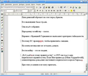Abbildung 6: In StarOffice kann man mit Russisch sofort loslegen