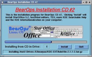 Abbildung 6: Die zweite BearOps-CD wird von Desktop aus nachinstalliert