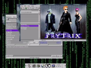 Abbildung 6: Bildschirmschoner xmatrix als animierter Hintergrund