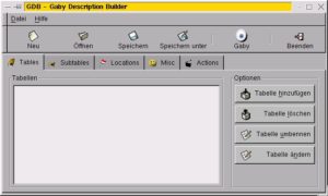 Abbildung 6: Eigene Datenbanken kreieren mit dem Gaby Description Builder.