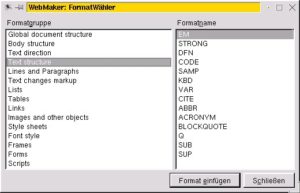 Abbildung 6: Formate, ausgewählt