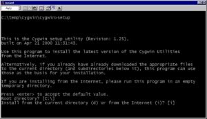 Abbildung 6: Das Installationsprogramm für die Cygnus-Shell-Tools muss auch aus einer Shell – dem DOS-Kommandointerpreter command.com – aufgerufen werden