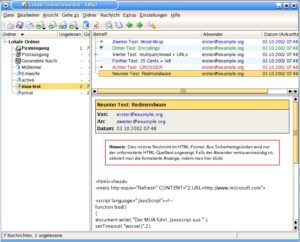 Abbildung 7: KMail 1.5 behandelt jede HTML-Mail separat