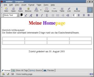 Abbildung 7: Composer, der Mozilla-HTML-Editor
