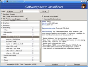 Abbildung 7: Übersichtlich präsentiert sich der "Softwarepakete-Installierer"