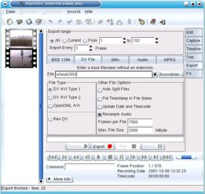Abbildung 7: Export als AVI-Datei im DV-Format