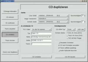 Abbildung 7: CD schreiben