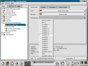 Abbildung 7: Das KDE-Kontrollzentrum mit der Sprachauswahl