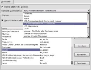 Abbildung 7: Der kurze Weg zu Suchmaschine und Datenbank