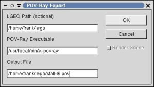 Abbildung 7: Exportoptionen für Povray
