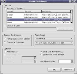 Abbildung 8: TurboPrint im Druckdialog von Konqueror…