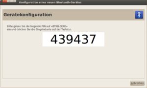 Abbildung 8: Das Gnome-Programm schickt automatisch einen sechsstelligen Code an die Tastatur.